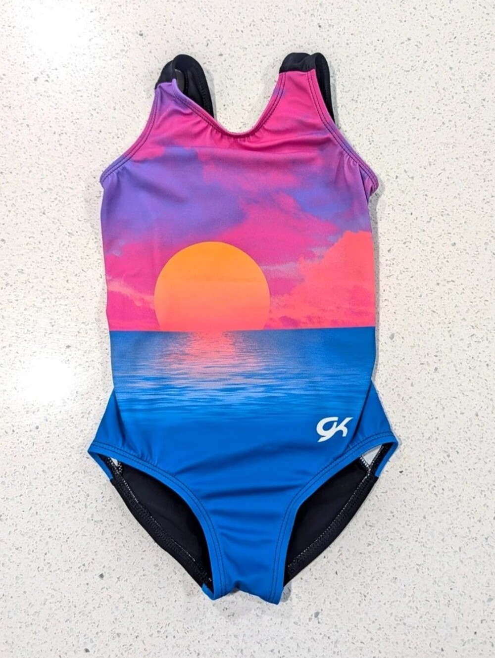 SEASIDE OCEAN GK Elite Gymnastics Dance Leotard Small Child Hawaii SUNSET BEACH